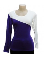 Smart Casual Crew Neck Long Sleeve Color Block Shirts Tops