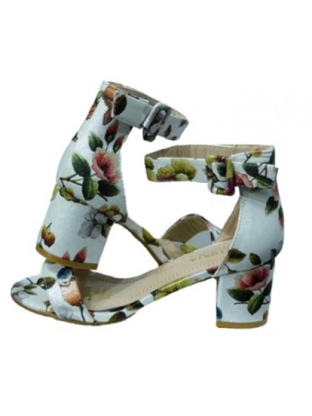 Floral Chunky Victoria Heels