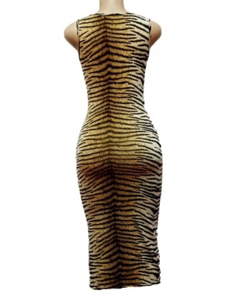  Animal Print Bodycon Long Dress